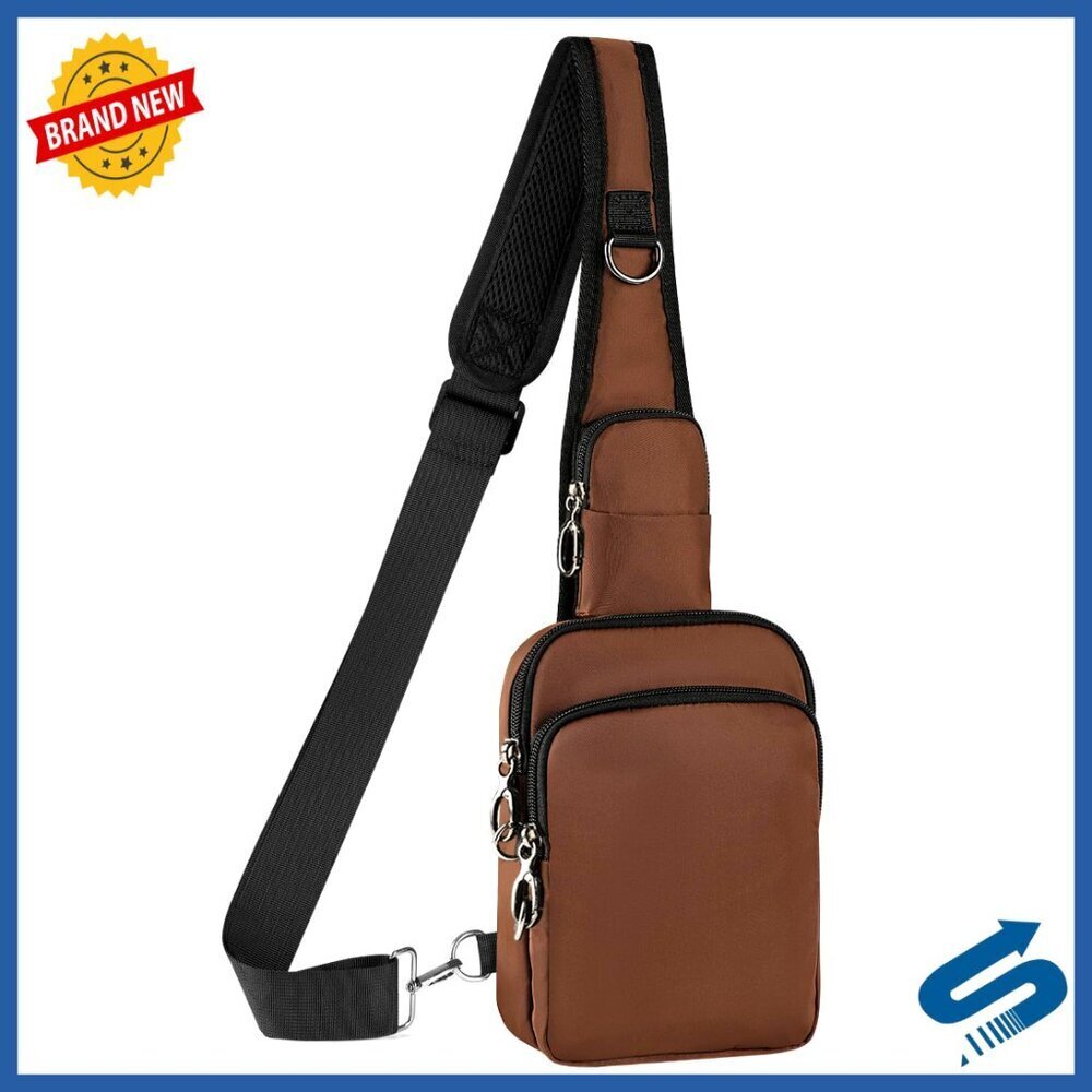 Mini Crossbody Sling Bag Anti-Theft RFID Blocking Water Resistant Dual Pocket